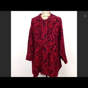 Red leopard Ruby Road cardigan 3X